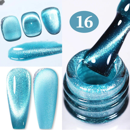 BORN PRETTY 10ml Rainbow Purple Water Light Cat Magnetic Gel Nail Polish Shining Sliver-light Holographics Semi Permanent UV Gel