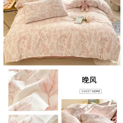 Floral Style Duvet Cover Sets Single/Queen/King Soft Washed Cotton Bed Cover Sets 240x220 Bedding Sets