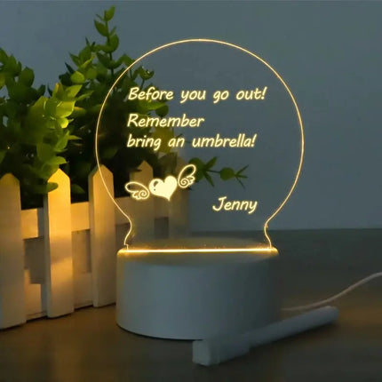 Creative LED Writing Board Lamp Acrylic Message Pad