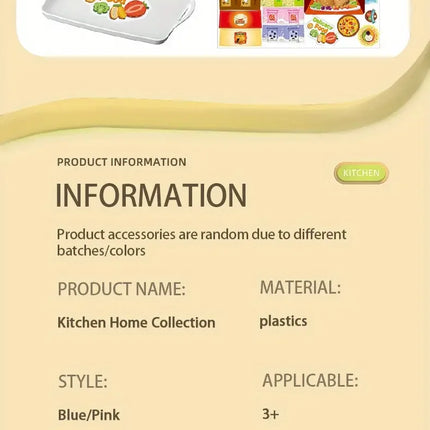 Mini Kitchen Counter Play Set DIY Simulated Cooking Food Tableware Play House Role Play Pretend Game Toy Gift Kid Boy Children