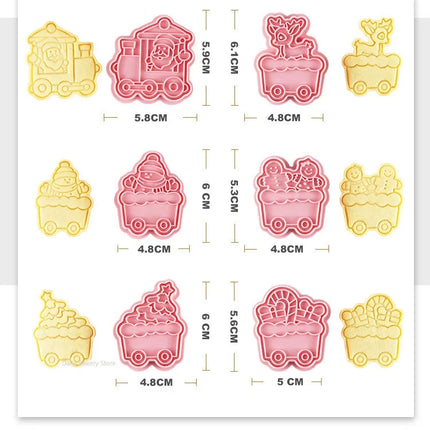Multiple Sets DIY Cake Decorating Tools Christmas Cookie Cutters Cartoon Biscuit Mould DIY Fondant Mold Baking Tools for Kitchen