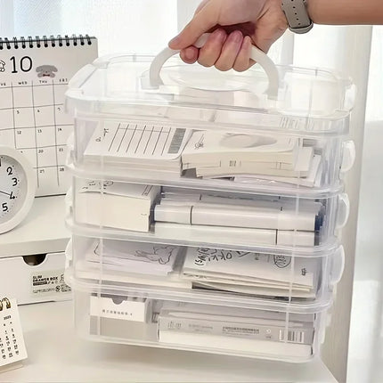 Extra Large 4-Tier Stackable Clear Storage Box