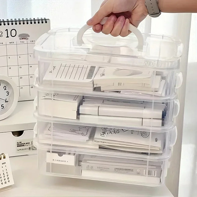 Extra Large 4-Tier Stackable Clear Storage Box