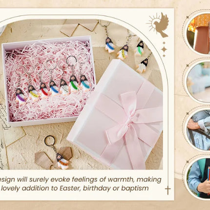 24-120 PCS Little Jesus Keychain Jesus Loves You Figures Mini Jesus Figures in Bulk For Church Baptism Gift Easter Egg Stuffers