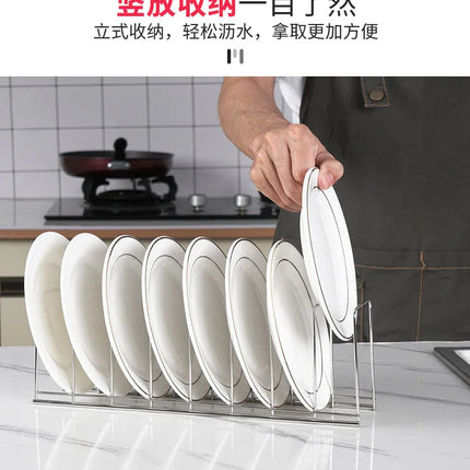 Stainless Steel Dish Drainer Rack Ociekacz Do Naczyn Kitchen Household Storage Organizer Drying Bowl Holder Simple Pot Lid Shelf