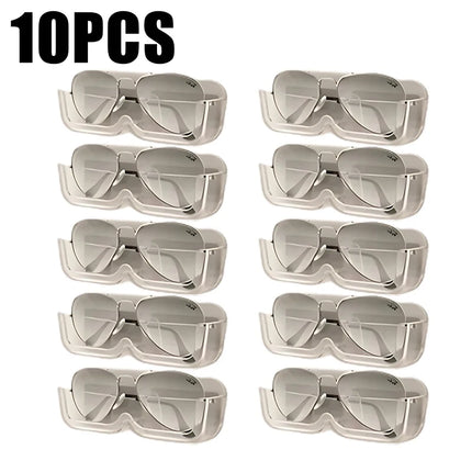 10PCS Eyeglasses Organizer Wall Mounted No-Punch Sunglasses Organizer Premium Sunglasses Display Case Home Storage