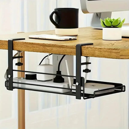 No-Drill Under-Desk Cable Management Tray