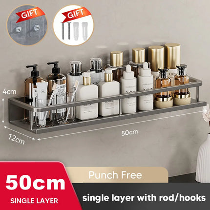 Punch-Free Bathroom Shelf Shampoo Rack