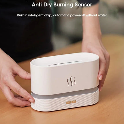 Perfume Humidifier Simulation Flame Aromatherapy Diffuser LED Ultrasonic Air Humidifier Creative Gift Essential Oil Flame Lamp