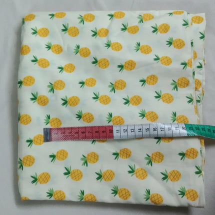 Graceful Pink Green Stripe Fruit  Series Apple Banana Printed Cotton Fabric 50x160cm For DIY Sewing Bedding Quilting Cloth Decor