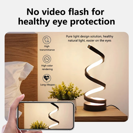 Modern Spiral LED Table Lamp Dimmable