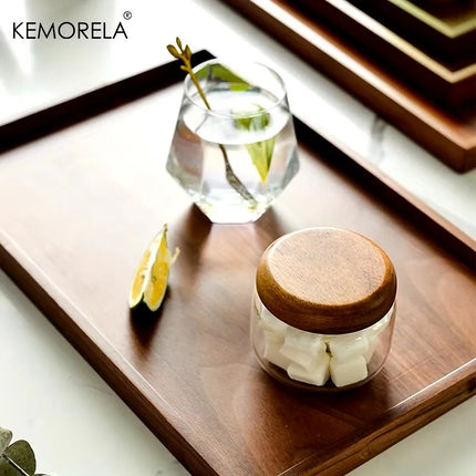 1PCS Retro Wooden Rectangular Storage Trays Hotel Dessert Dinner Tea Food Tableware Serving Tray Home Kitchen Wooden Tray