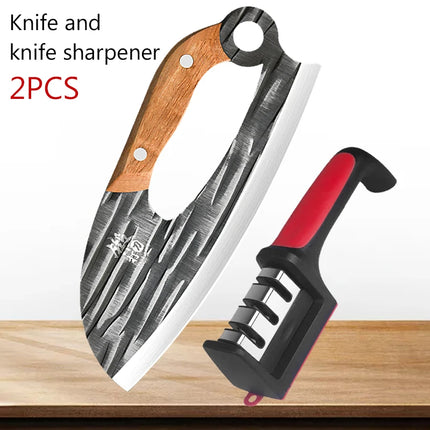 Kitchen Knives Sharpener Stainless Steel Forged Hammer Professional Labor Saving Chopper Boning Knife Meat Cleaver Butcher Knife