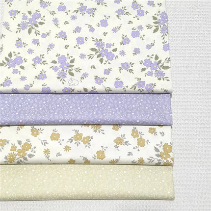 160*50cm Purple Small Floral Design Printed Cotton Fabric For DIY Children's Wear Cloth Make Bedding Quilting Girl Dress Tesido