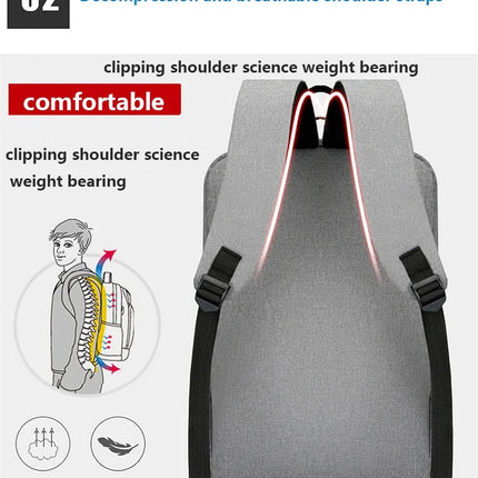 Waterproof Oxford Laptop Backpack for Men 15.6 Inch USB Charging Business Travel School Backpack High Capacity