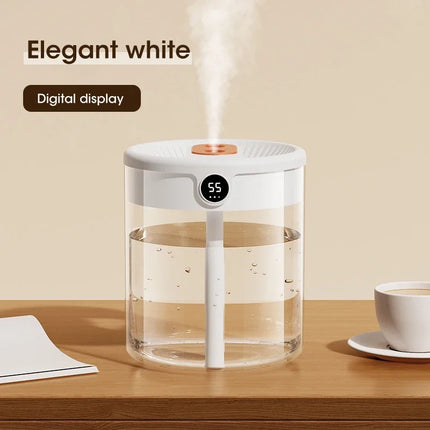 2L Cool Mist Double Spray Humidifier Atomizer Usb Night Light Home Mute Bedroom Office Night Light Digital Display Humidificador