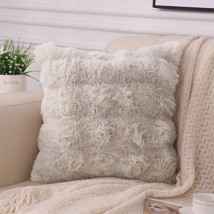 Olanly Ultra Soft Throw Pillow Cases For Sofa Decor Faux Rabbit Fur Soft Cozy Cushion Covers Plush Cushions Living Room Bed Car