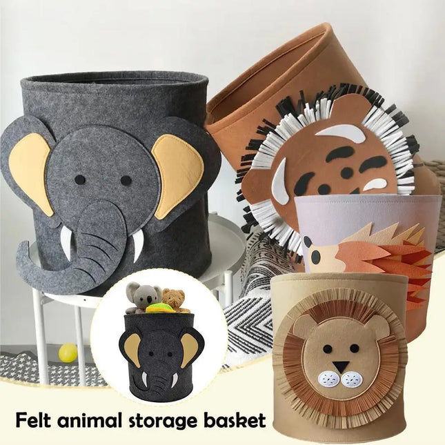 Cartoon Animal Felt Storage Basket
