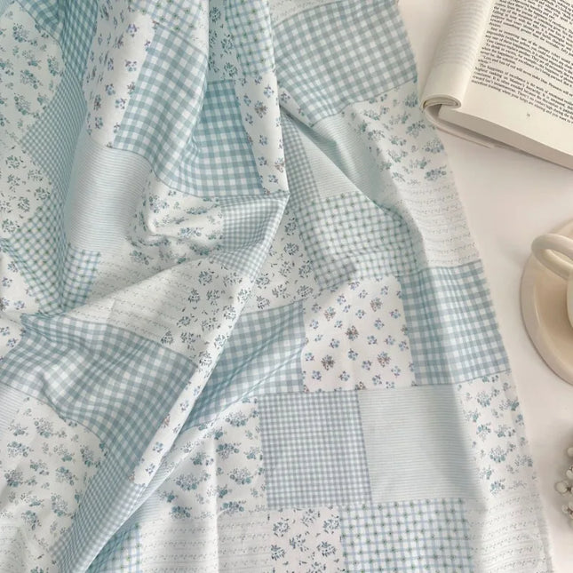0.5/1/2 Yard 100% Cotton Fabric Fresh Simple Style Patchwork Floral Print for DIY Clothing,Homewear,Bedding, Tablecloth, Curtain