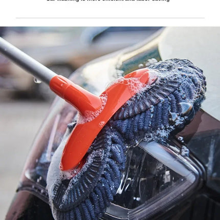 Car Double Head Car Wash Mop Car Wash Brush Rotating Not Hurt The Car Soft Brush Long Handle Detachable Retractable Car Brush
