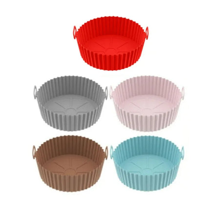 Air fryer Silicone Basket Reusable Container Accessories Oven Tray Pizza Fried Chicken Baking Mold Protector Kitchen Tool 2024