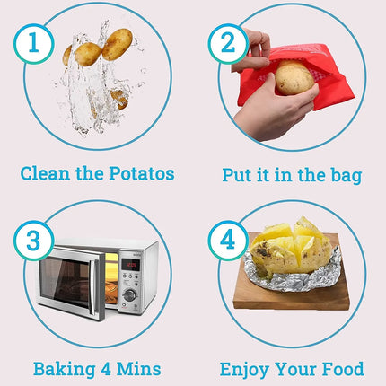 Reusable Microwave Potato Cooker Bag Washable Tortillas Cooker Pockets Corn Cooking Bag Microwave Baking Bag Kitchen Gadgets