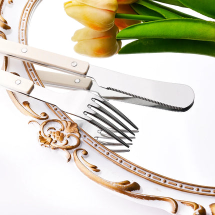 4/16Pcs Acrylic Handle Knife Fork Set Stainless Steels Dinner Cutlery Set Green Silver Western Dinnerware Home Kitchen Flatware