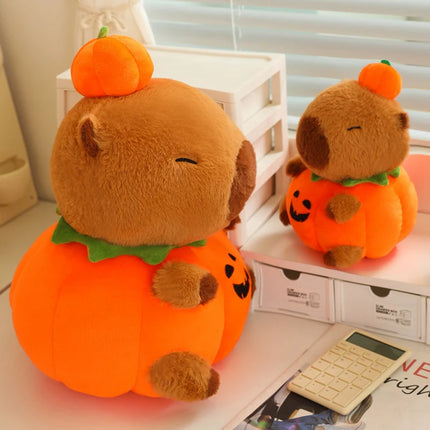 25-60cm Creative Fun Halloween Capybara Plush Doll Pillow Pumpkin Capybara Plush Toy Holiday Decoration Gift For Boys And Girls