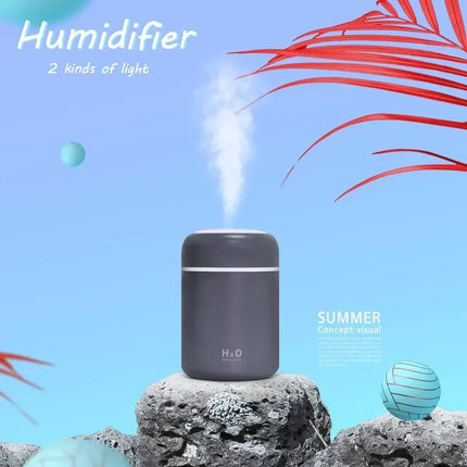 Portable LED light mini 300ml h2o Spray Mist humidifier Double Wet Aroma Essential Oil Diffuser Car usb air humidifier