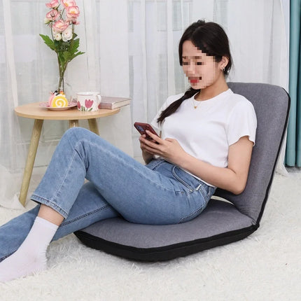 Lazy Sofa Foldable Tatami Floor Chair High Back Support Lounger Multi-Functional Reading Seat Ergonomic Bay Window Bed Seat