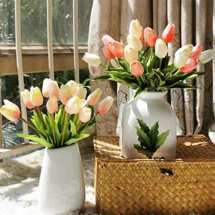 3/5PCS Artificial Tulip Bouquet Real Touch Flowers