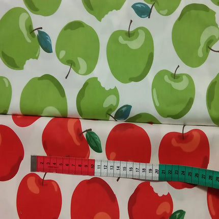 Graceful Pink Green Stripe Fruit  Series Apple Banana Printed Cotton Fabric 50x160cm For DIY Sewing Bedding Quilting Cloth Decor