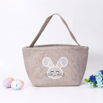 Cartoon Rabbit Storage Basket Wear-resistance Decorative Rabbit Egg Basket with Handle Large Capacity Happy Easter Handbag