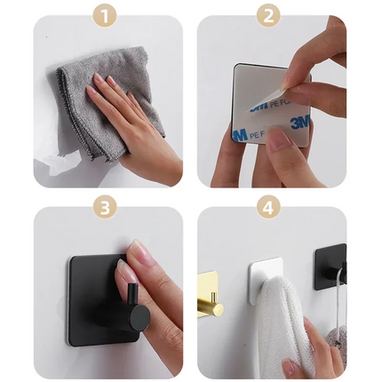 Self-adhesive Bathroom Hook Key Bag Shower Door Robe Towel Adhesive Hanger Kitchen Accessories For Organizer Wall Stickers Hooks