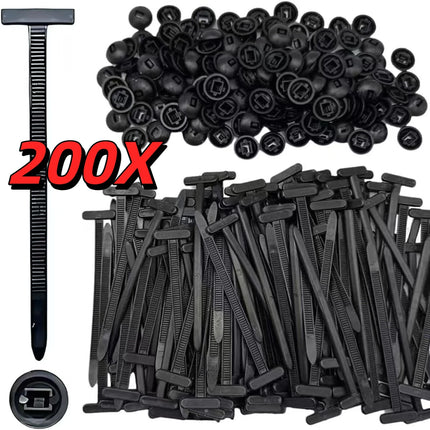 Self-locking Nylon Universal Cable Tie Buckle Heavy Duty Zip Ties with Pin & Button Car Daily Repair Fastening Strap