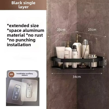 No-Drill Aluminum Shower Shelf