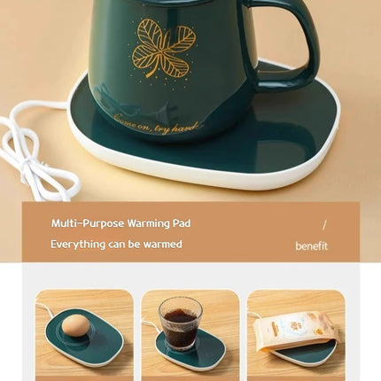 Electric Mug Warmer Heating Coaster 55°C for Coffee and Milk Tea Thermostatic Pad Heating Mat for Kitchen Use Beverage Heating