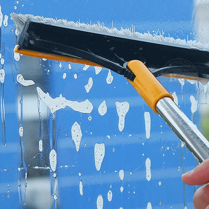 Floor Scrub Brush 2 In 1 Cleaning Brush Long Handle Removable Wiper Magic Broom Brush Squeegee Tile Kitchen Cleaning Tools