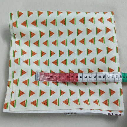 Graceful Pink Green Stripe Fruit  Series Apple Banana Printed Cotton Fabric 50x160cm For DIY Sewing Bedding Quilting Cloth Decor