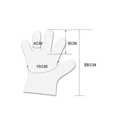 100pcs Food Plastic Gloves Transparent Disposable Gloves Kitchen Accessories