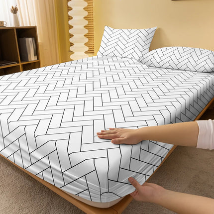 1 Piece Of Harrow Porcelain White Pattern Frosted Bedsheet, Bedroom Printed Bedspread, Bedding (Excluding Pillowcases)