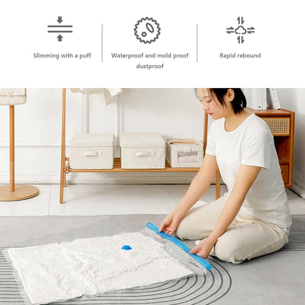 6PCS Vacuum Storage Bags Vacuum Seal Bag with Pump Space Saving Bags for Comforters Clothes Pillow Bedding Blanket Storage Bag
