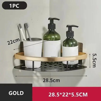 No Drill Wall-Mounted Bathroom Shelf Corner Rack