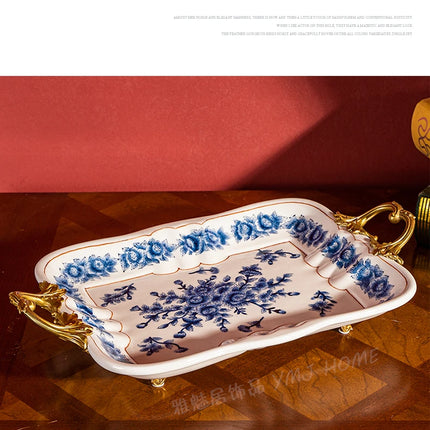 Kitchen Unique Plate Organizer Modern Design Aesthetic Plates Art Fashionable Bandeja Decorativa Centro De Mesa Home Accessories