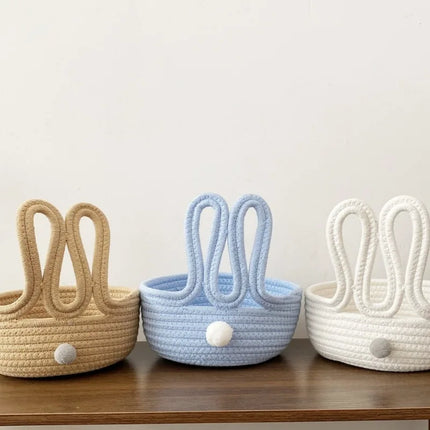 1pcs Easter Style Cartoon Rabbit Storage Basket Home Living Room Bedroom Cosmetics Snack Key Organizer