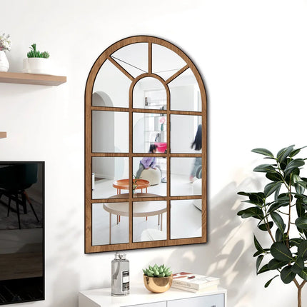 Small Farmhouse Style Wooden Acrylic Mirror Stickers DIY Bedroom Living Room Background Wall Home Decoration Wallpaper
