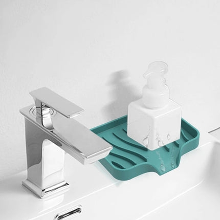 1-Pack Silicone Drain Soap Box Kitchen Bathroom Anti-slip Sink Tray Creative Washing Table Soap Tray Free Punch Drain Rack