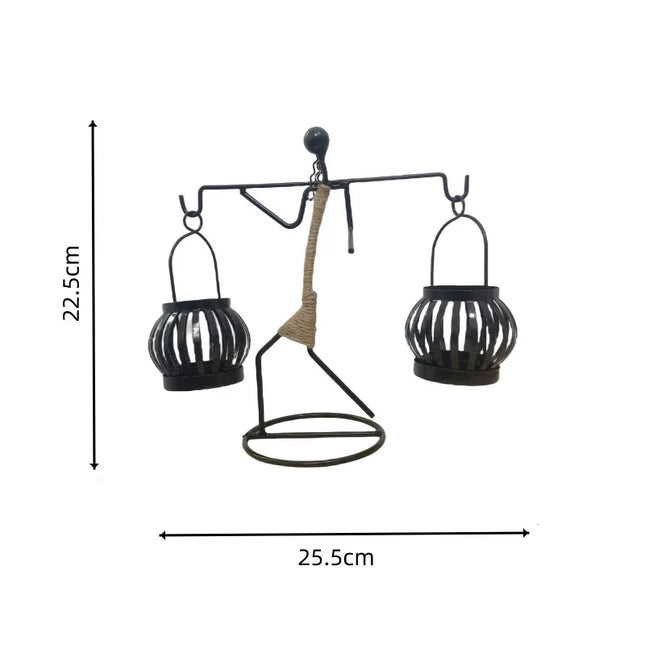 Nordic Metal Abstract Character Candle Holder