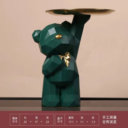 Cute Resin Geometric Bear Storage Tray