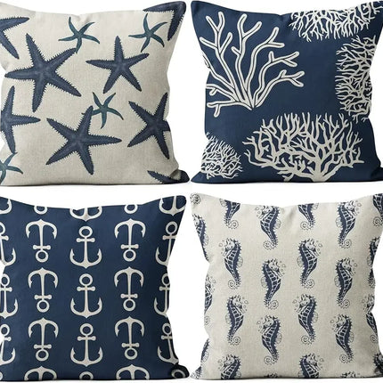 Marine themed throw pillow covers, home décor, cushion covers, sofa bed pillowcases cushion cover 45x45